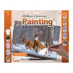 PAL34 | Painting by numbers&trade; 13pc 11.25" x 13.375" White Tails Painting Project