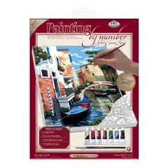 PCS5 | Painting by numbers&trade; 10pc 9" x 12" Venetian Scene Canvas Painting Project