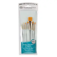 RSET-9157 | 7pc Golden Taklon Variety Brush Set