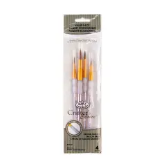 RCC 237 | Crafter's Choice&trade; 4pc Brown Taklon Round Brush Set