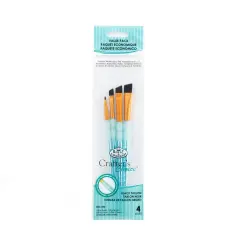 RCC 256 | Crafter's Choice&trade; 4pc Black Taklon Angular Brush Set