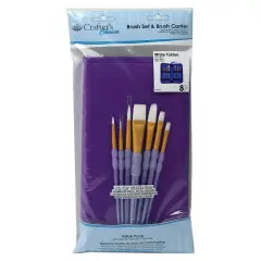 RCC-510 | Crafter's Choice&trade; 8pc White Taklon Purple Keep N' Carry Brush Set