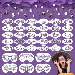 36 Pieces Halloween Face Stencils(Polyethylene Terephthalate)
