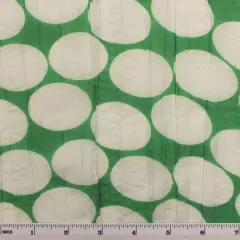 1 Yard Crinkled Voile Dot Print Green or White Fabric, 48/50&Prime; Wide 100% Polyester