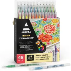 Dual Tip Brush Markers &ndash; Set of 48