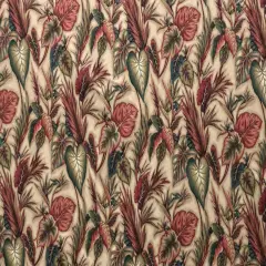 1 Yard Tropical Garden Cotton Upholstery Fabric Lush Botanical 56-58 Inches Wide Beige