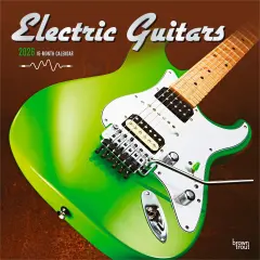 Electric Guitars | 2026 12 x 24 Inch (Hanging) Monthly Square Wall Calendar | Foil Stamped Cover | Plastic-Free