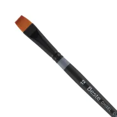 Creative Mark Beste Golden Taklon Chisel, #36 Artist Paint Brush, Professional Watercolor Brushes, For Acrylic Painting, Short Handle, Sharp Edges, Hand-Tied & Shaped