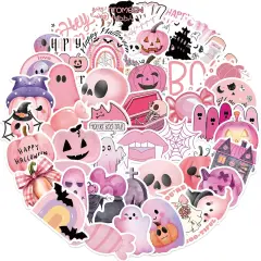 50pcs Pink Halloween Stickers