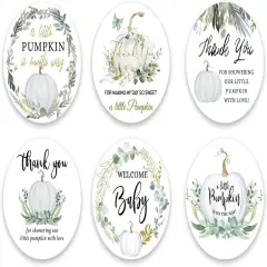90 Little Pumpkin Baby Shower Thank You Stickers
