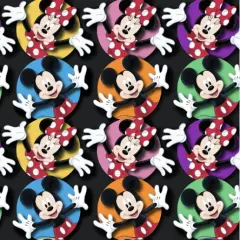 Disney Mickey and Minnie Circles Black Cotton Fabric by the Yard