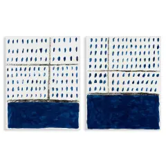 Stupell Industries Abstract Indigo BlockRoom2 pc Canvas Wall Art Set Design by Michael Willett