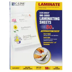 Heavyweight Cleer Adheer&reg; Laminating Sheets, Clear, 9" x 12", Box of 50