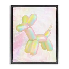Stupell Industries Yellow Balloon Animal Framed Floater Canvas Wall Art Design by Daphne Polselli