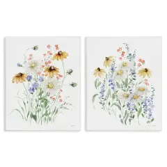Stupell Industries Summer Garden Watercolor Daisies 2 pc Canvas Wall Art Set Design by Katrina Pete