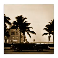 Stupell Industries Classic Black Car & Palms Canvas Wall Art Design by Noah Bay