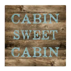 Stupell Industries Sweet Cabin Distressed Rustic Canvas Wall Art Design by Graffi*tee Studios