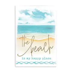 Stupell Industries Beach is Happy Place Wall Plaque Art Design by Mollie B.
