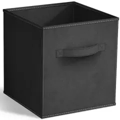 Sorbus Foldable Storage Cube - 11 Inch Closet Organizer and Storage Basket with Handles 1 Pc Black