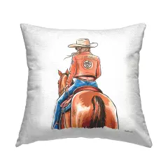 Fashionable Chic Cowgirl Outdoor Printed Pillow Design by Amanda Greenwood, 18 x 7 x 18