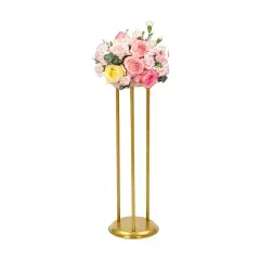 6 Pcs Columnar Gold Decorative Flower Stands Display Stand For Weddings 20*60cm