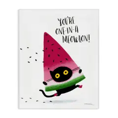 Stupell Industries One In A Meowlon Pun Canvas Wall Art Design by Leeza Hernandez