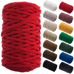 John Bead 6mm Braided Macrame Cord 70yds Red