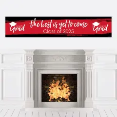 Big Dot of Happiness Red 2025 Graduation Party Decorations Party Banner