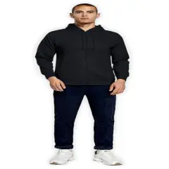 Gildan&reg; Classic Fit Full-Zip Long Sleeve Hooded Sweatshirt Black