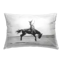 Galloping Rodeo Cowgirl Decorative Printed Throw Pillow Design by Daphne Polselli, 14 x 7 x 20