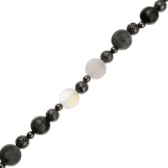 John Bead 10mm Solar System Universe Galaxy 7" Bead Strand Moon