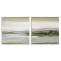 Stupell Industries Abstract Lakeside Landscape 2 pc Canvas Wall Art Set Design by Nan