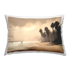 Sunset Skater on Boardwalk Decorative Printed Throw Pillow Design by Noah Bay, 14 x 7 x 20