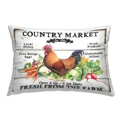 Country Market Vegetables Decorative Printed Throw Pillow Design by Creatif Belle, 14 x 7 x 20
