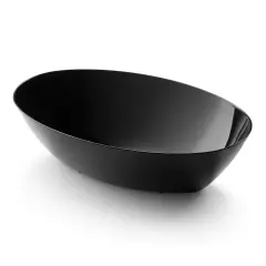 Black Oval Plastic Serving Bowls - 2 qt. (24 Bowls)