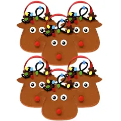 Wrapables Felt Reindeer Gift Bags, Holiday Decorations (Set of 6)