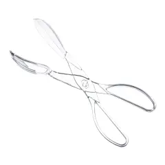 Clear Disposable Plastic Serving Salad Scissor Tongs (50 Tongs)
