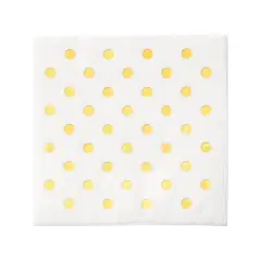 Durable White with Gold Dots Paper Beverage/Cocktail Napkins (600 Napkins)