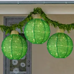 Best Choice Products 3-Piece Hanging Pop-Up Outdoor Christmas Ornaments, LED Lights, 8 Light Functions Green