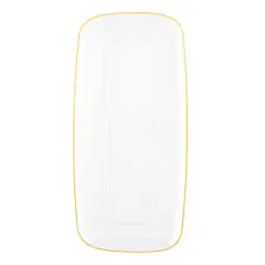 Clear with Gold Rim Flat Raised Edge Rectangular Disposable Plastic Plates - 10.6" x 5" (120 Plates)