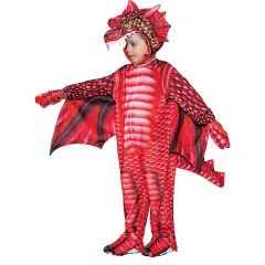 Toddler Red Dragon Printed Costume