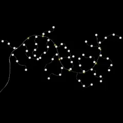 Northlight LED Pom Pom Garland Christmas Light Set - Warm White - 4.25' Clear Wire - 10ct