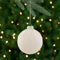 Northlight Starburst Glass Ball Christmas Ornament - 4" - Brushed White