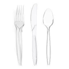 Clear Disposable Plastic Cutlery Set (1000 Guests)