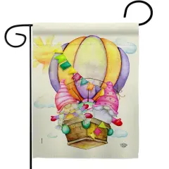 Gnomes Balloon Decorative Garden Flag 2 Sided