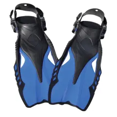 Swimline Adjustable Swimming Fins with Heel Strap - Size 9-12 - Blue and Black