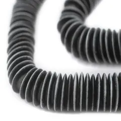 The Bead Chest Black Himalayan Bone Saucer Beads (14mm)