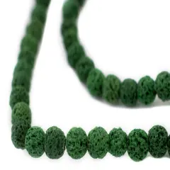 The Bead Chest Green Volcanic Lava Beads (6mm)