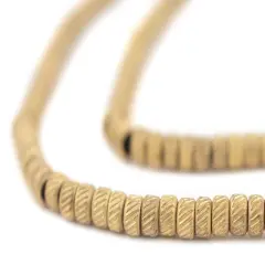 The Bead Chest Brass Patterned Rondelle Beads (4mm)