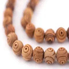 The Bead Chest Carved Round Olive Wood Beads from Bethlehem (8mm)